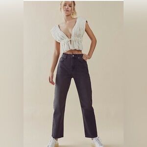 We The Free Dark Gray Straight Leg Jeans